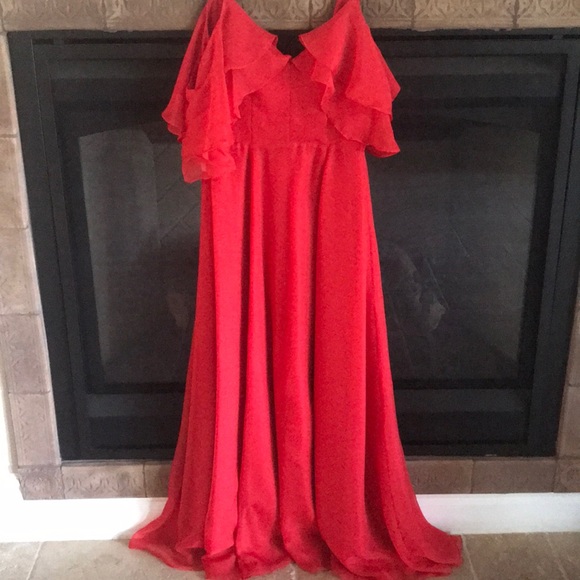 Fame and Partners Red Sisilia Evening Dress - Picture 1 of 5